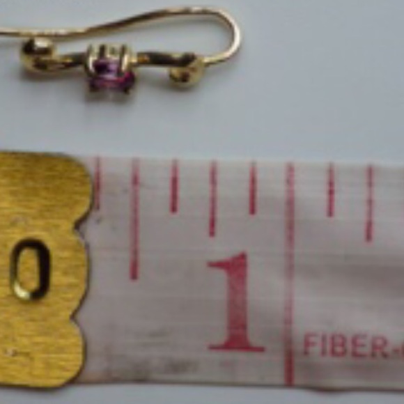 Preloved 14K Pink Purple Spinel Drop Earrings - Picture 4 of 6